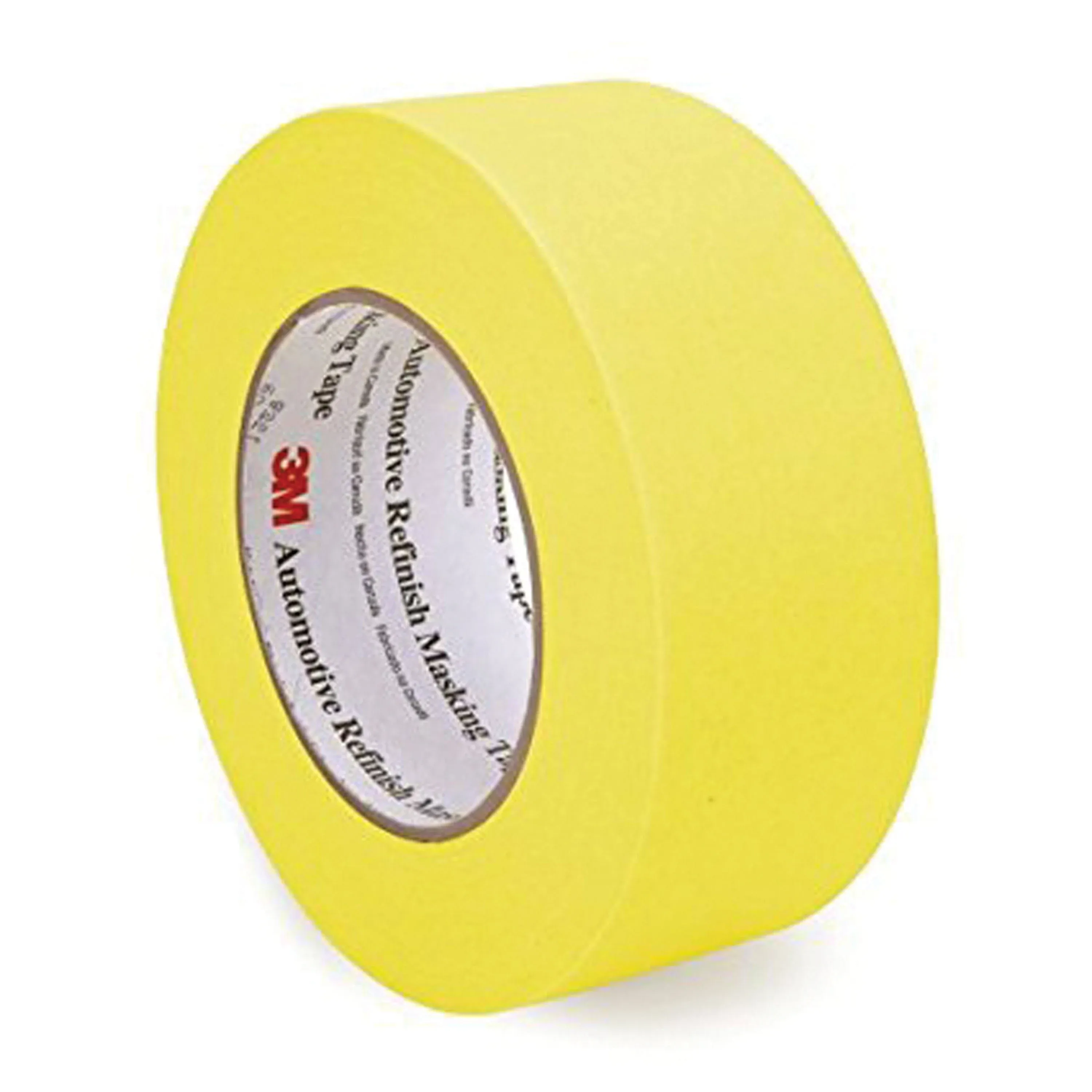 3M 06652 Automotive Refinish Masking Tape, 250 Degree F Performance Temperature, 28 lbsin Tensile Strength, 55m Length x 18mm Width, Yellow (Case of 12 Rolls)