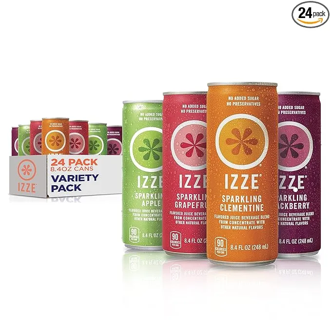 IZZE Sparkling Juice Variety Pack - 24 count, 8.4 fl oz cans