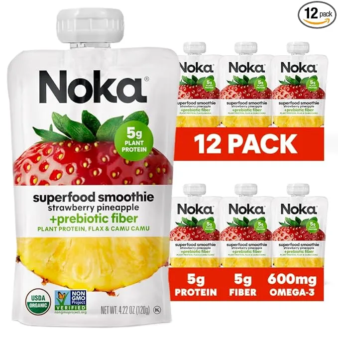 Noka - Superfood Smoothie - Strawberry & Pineapple, 4.22oz