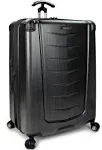 Traveler's Choice Silverwood Polycarbonate Hardside Expandable Spinner Luggage, Brushed Metal, Checked-Medium 26-Inch