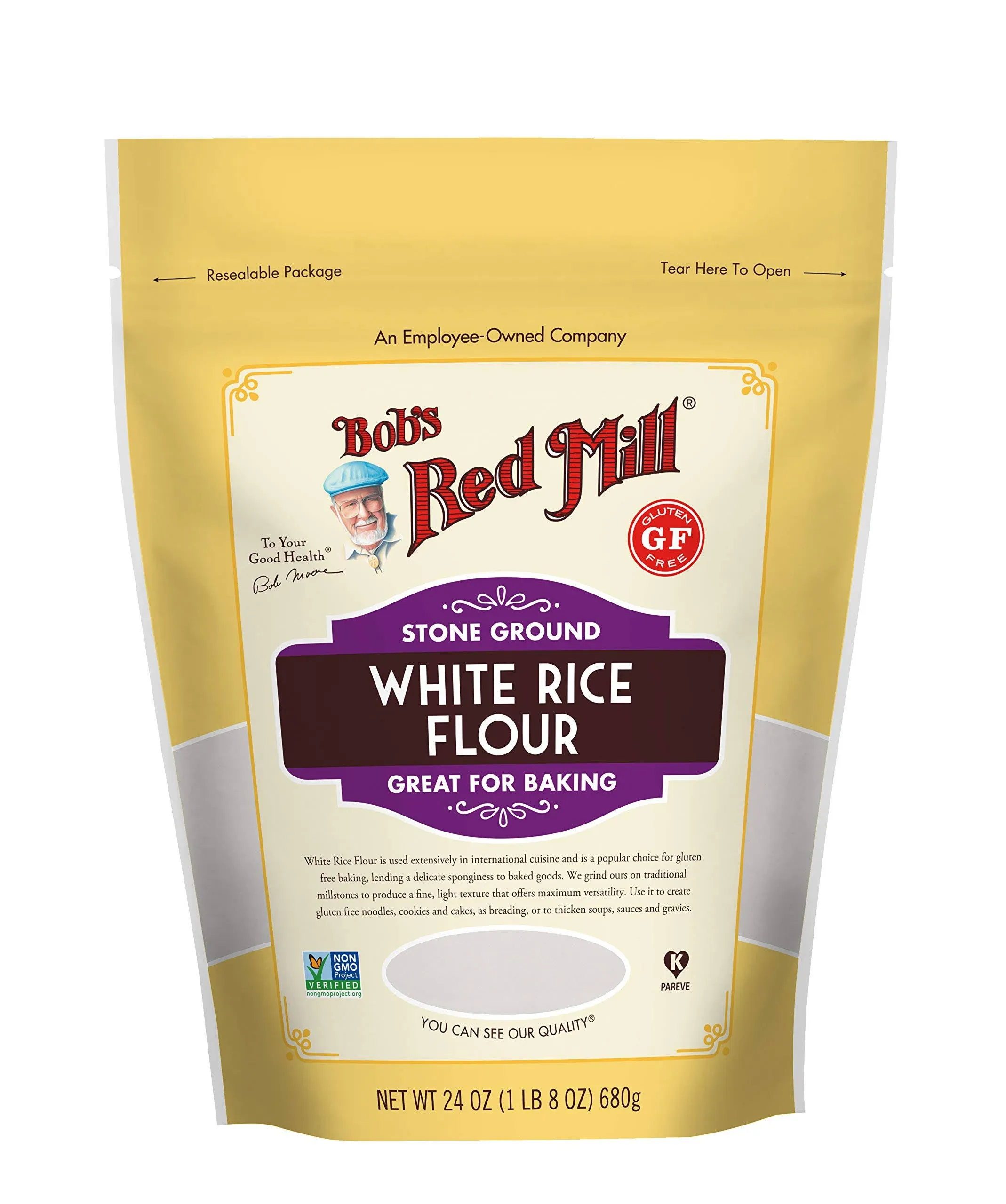 Bob's Red Mill Natural Foods Inc Rice Flour White, 24 Ounces - 4 per Case.