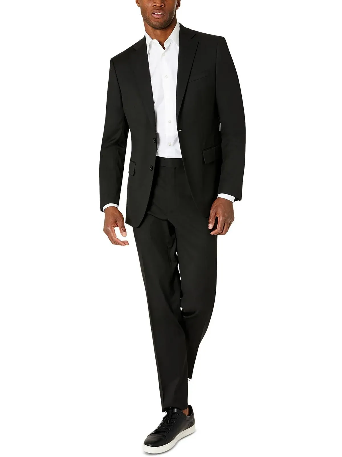 Van Heusen Talon Mens 2 PC Business Two-Button Suit, Black