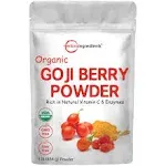 Organic Goji Powder Freeze Dried Goji Berry Powder 1 Pound (16 Ounce) Sulfate Free Pure Goji Supplement Natural Booster for Energy Eye Health