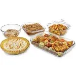 Libbey Baker's Basics 5-Piece Glass Casserole Baking Dish Set with 1 Cover