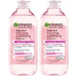 Garnier SkinActive Micellar Water with Rose Water and Glycerin, Facial Cleanser & Makeup Remover, All-in-1 Hydrating, 13.5 fl. oz, 2 Count (Packaging