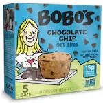 Bobo's Oat Bites, Original with Chocolate Chips, 1.3 oz Bites (30 Pack Box), Gluten Free Whole Grain Snack, Vegan On-The-Go