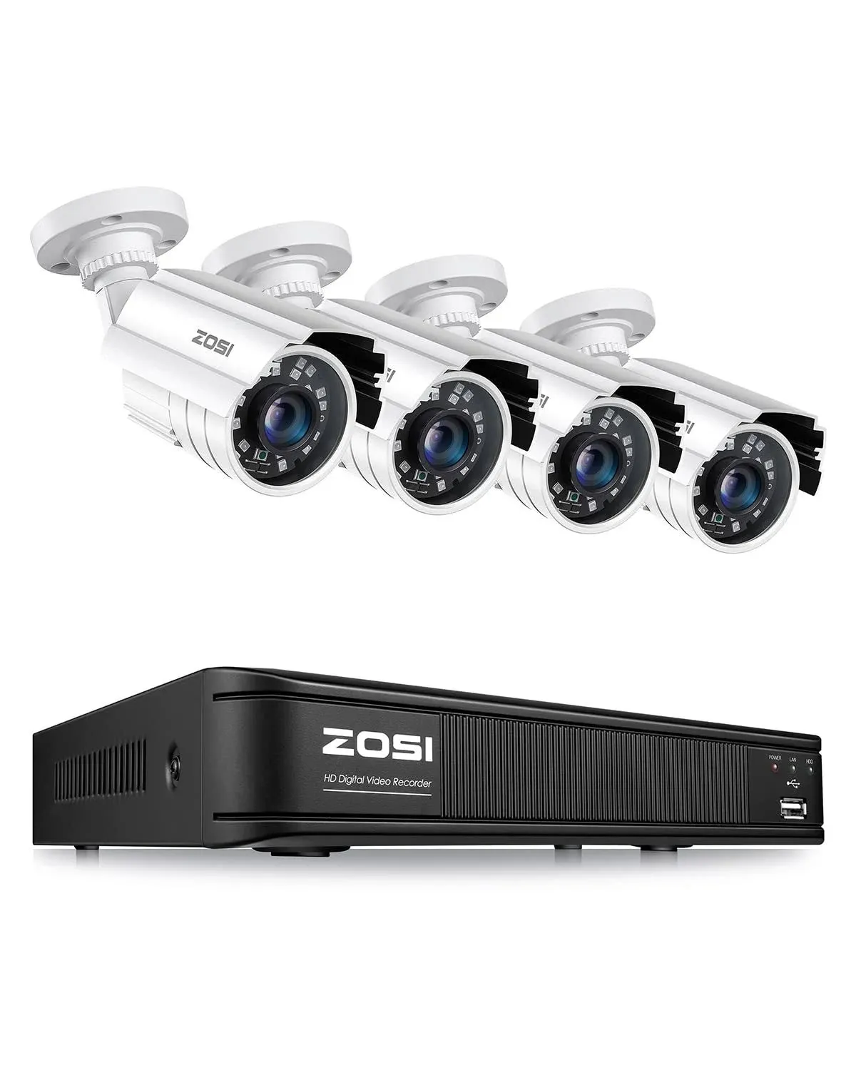 Zosi 8Ch DVR CCTV System: 1080P Outdoor Cameras with Night Vision