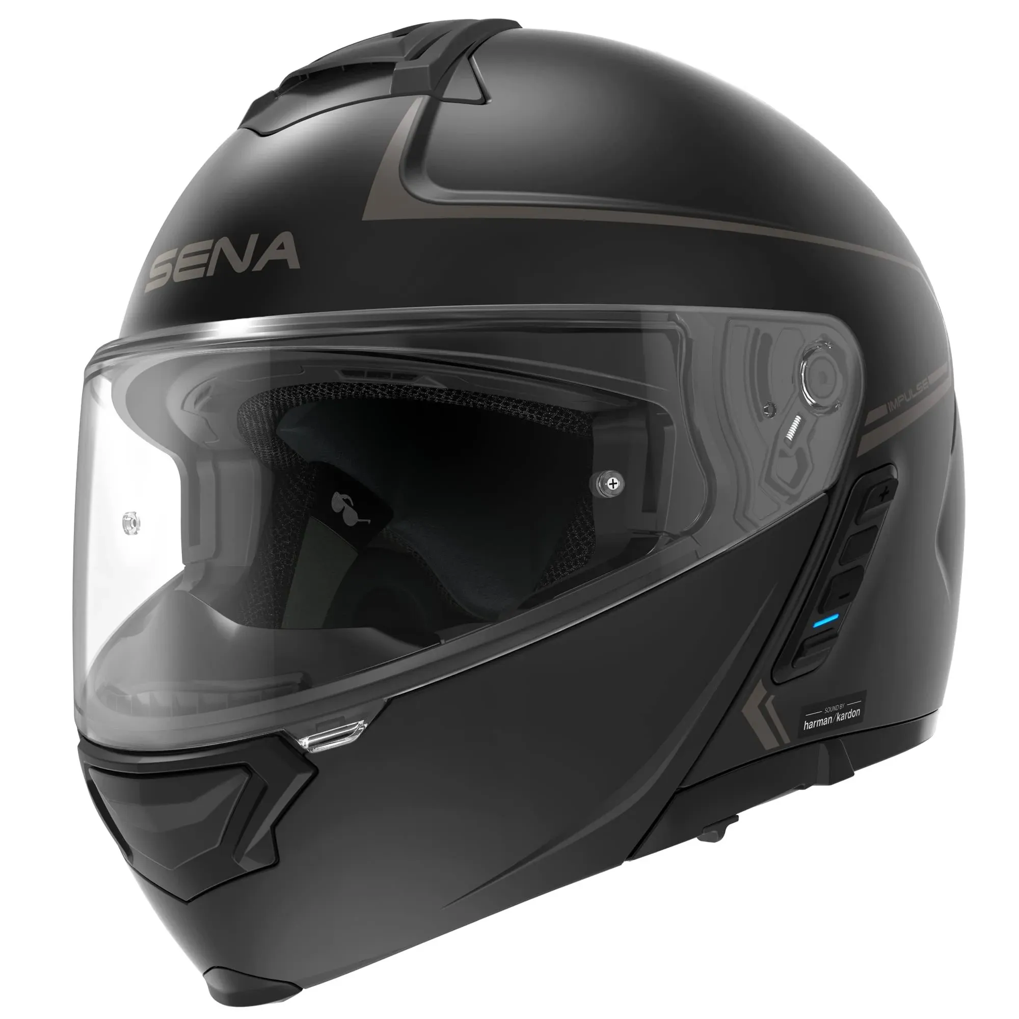 SENA Impulse Modular Motorcycle Helmet w/ Mesh Bluetooth Comm Matte Black Small