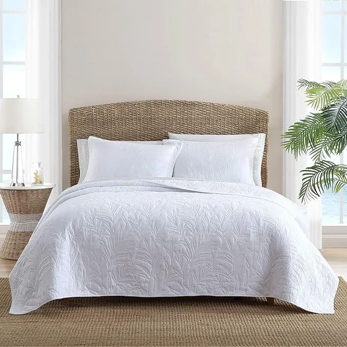 Tommy Bahama Solid Costa Sera Cotton Quilt, White, Twin