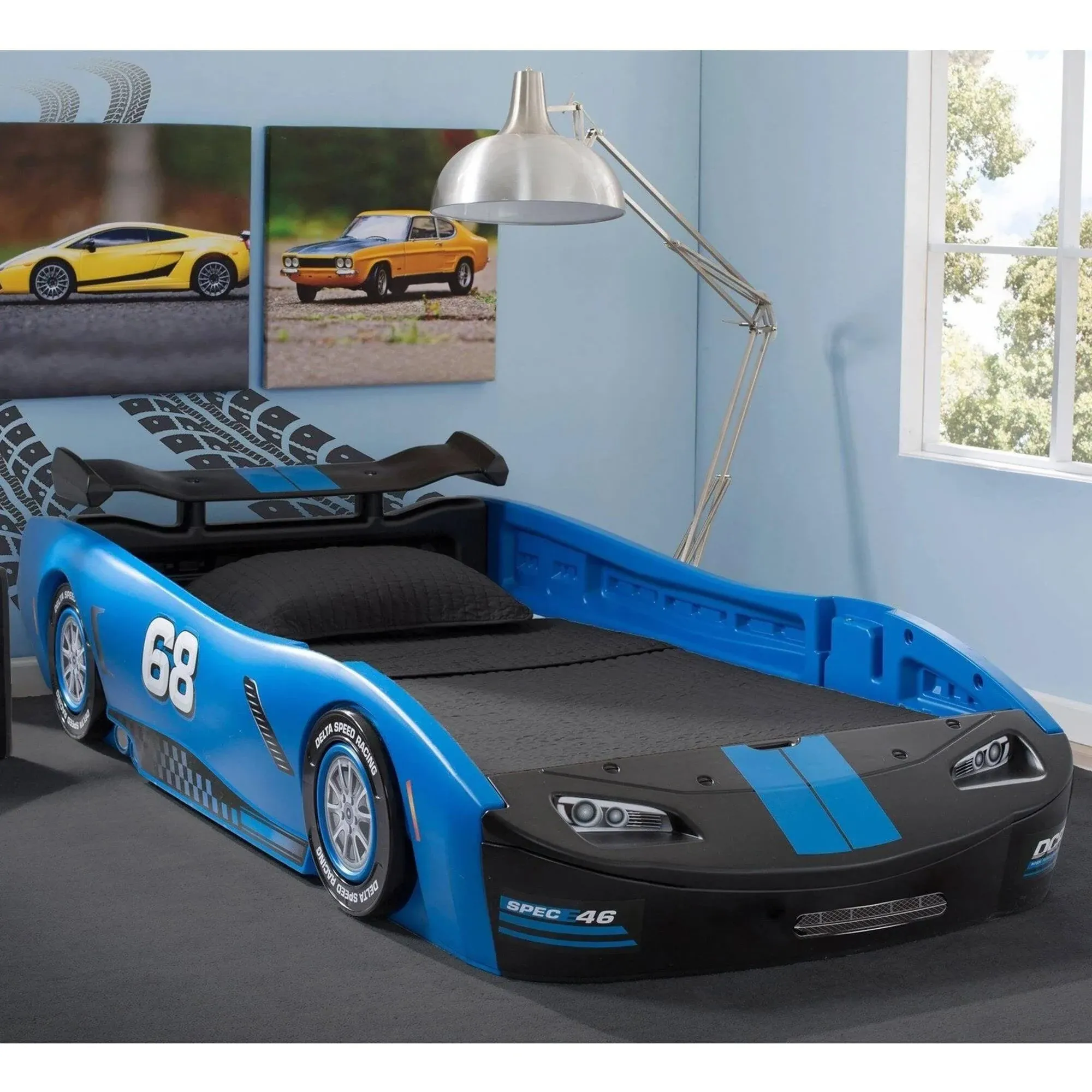 Delta Children Turbo Race Car Bed Blue Twin