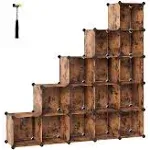 Cube Storage Organizer Rustic Brown / 16Cubes