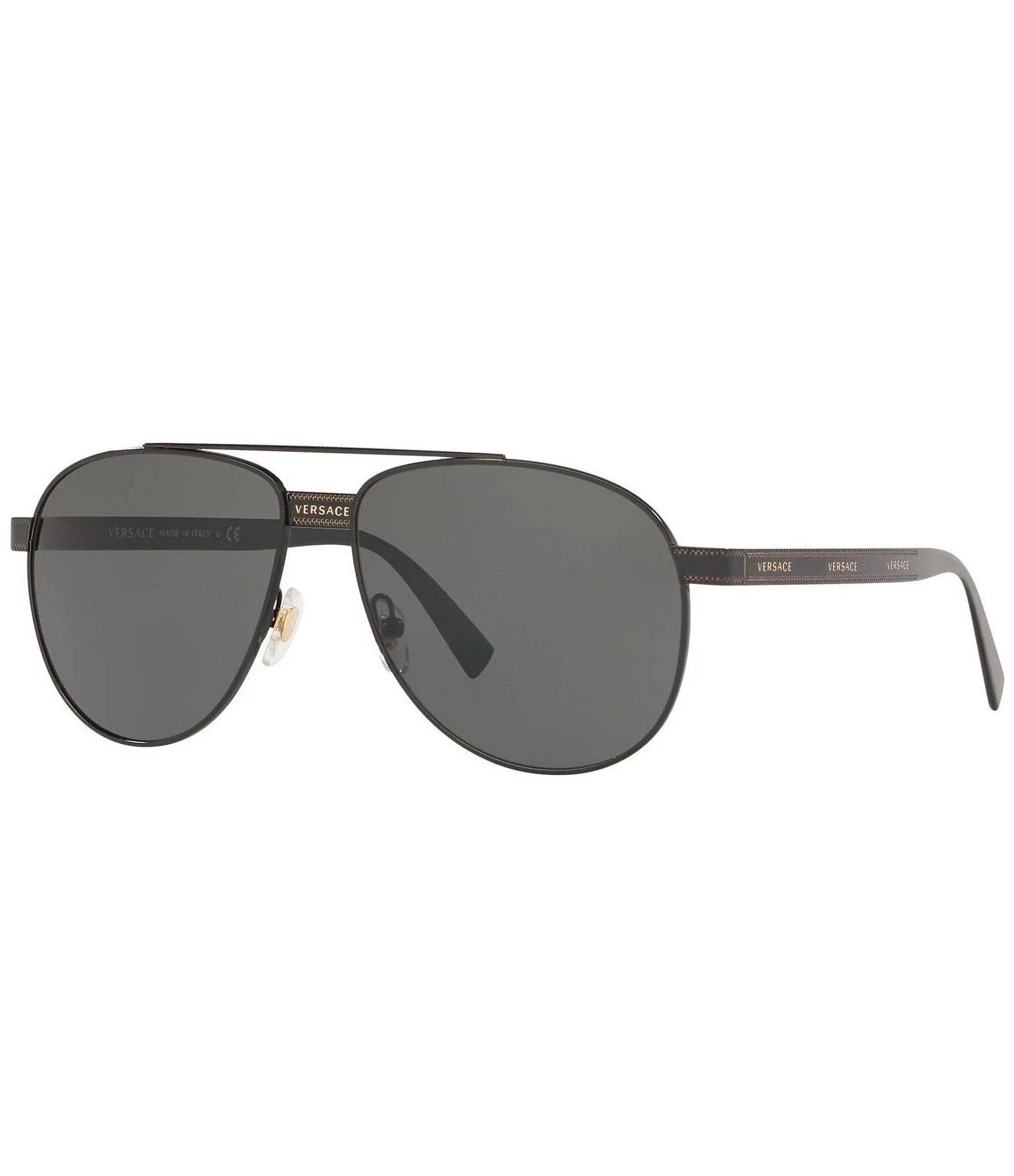 Versace Phantos 58mm Aviator Sunglasses Black/ Gold/ Black Solid