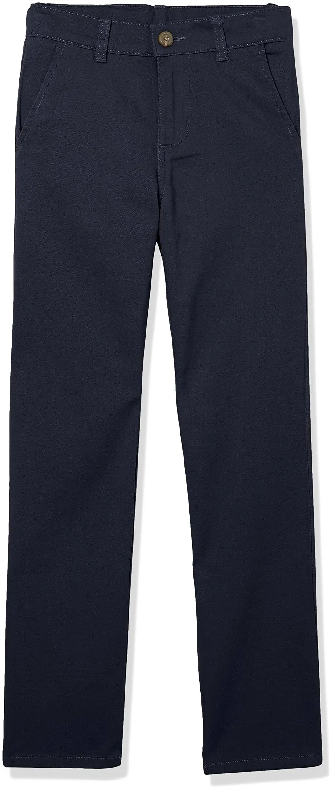 Izod Boys School Uniform Flat Front Twill Pants 12 Navy