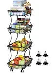 Slim Fruit Basket for Kitchen, Stackable Metal Wire Fruit Vegetable 4 Tier