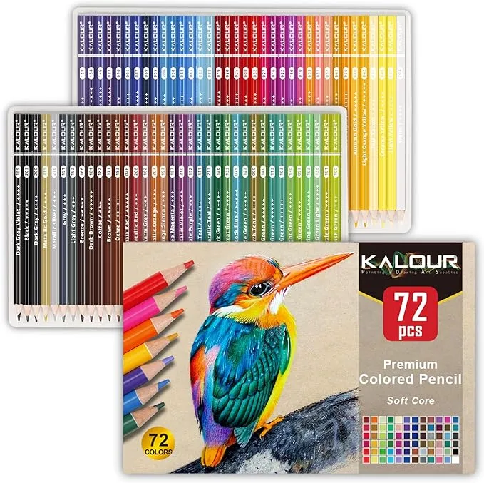 KALOUR 72 Count Colored Pencils for Adult Coloring Books, Soft Core,Ideal for Drawing Blending Shading,Color Pencils Set Gift for Adults Kids Beginners