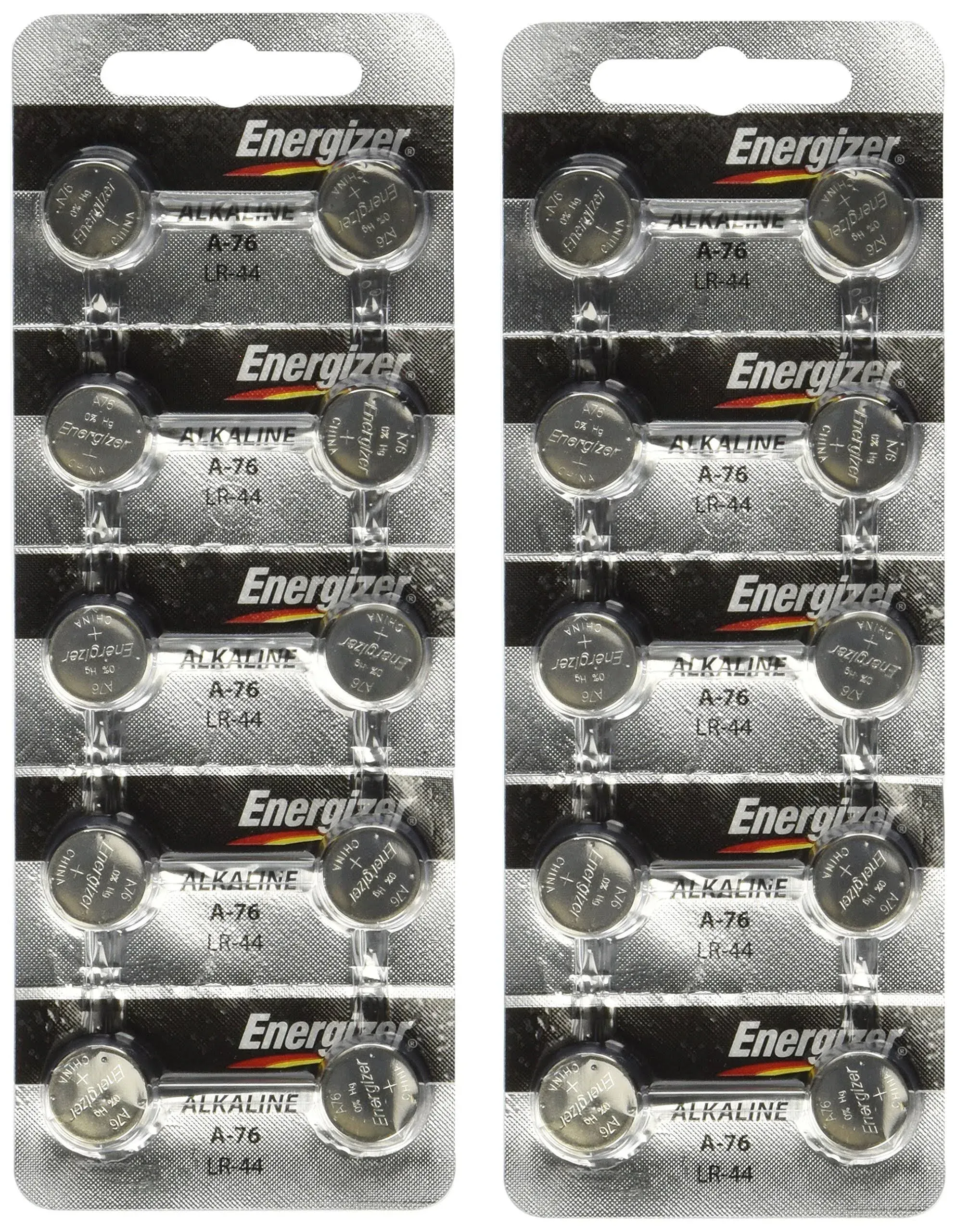 Energizer A76 LR44 1.5V Watch / Electronic Button Cell Battery 20 Pack