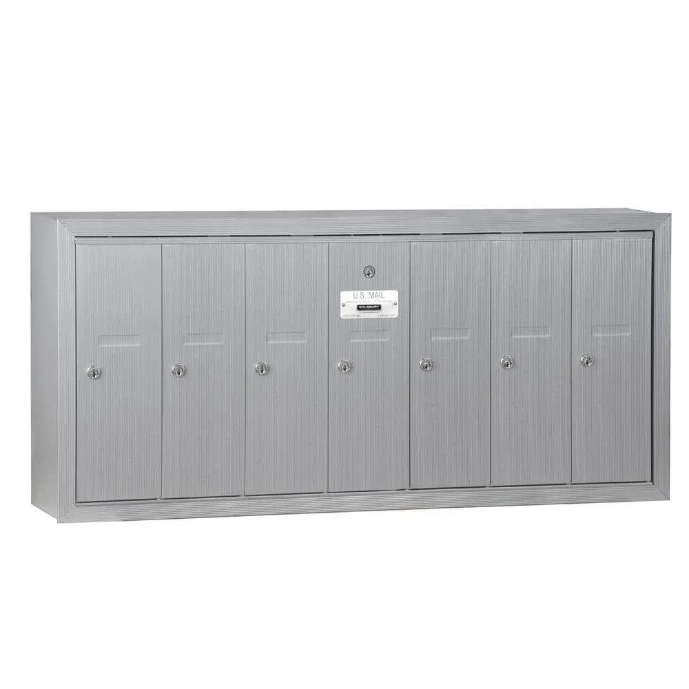 Salsbury Industries 3507ASU Vertical Mailbox - 7 Doors - Aluminum - Surface Mounted - USPS Access