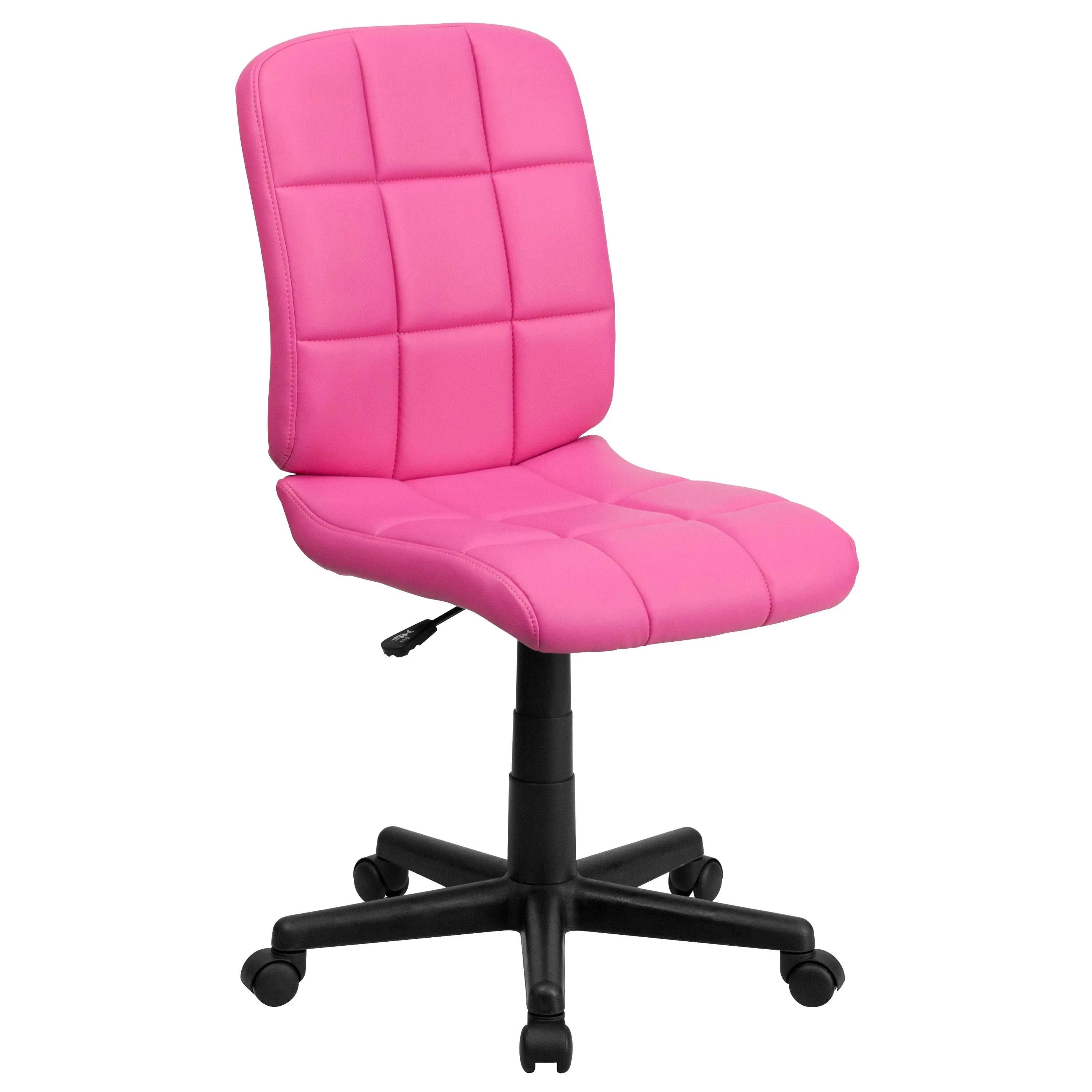 Mid-Back Pink Quilted Vinyl Task Chair - Flash Furniture GO-1691-1-PINK-GG