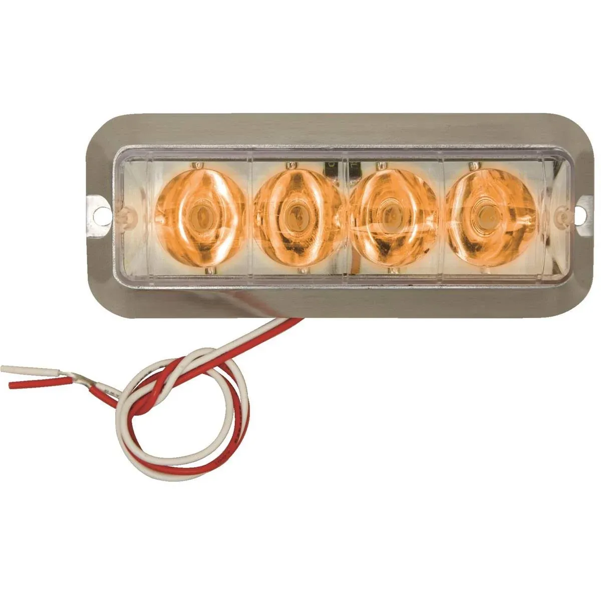 Custer STRL4A 4&#034; Amber Flush Mount Self Contained LED Strobe Light 3 Wire