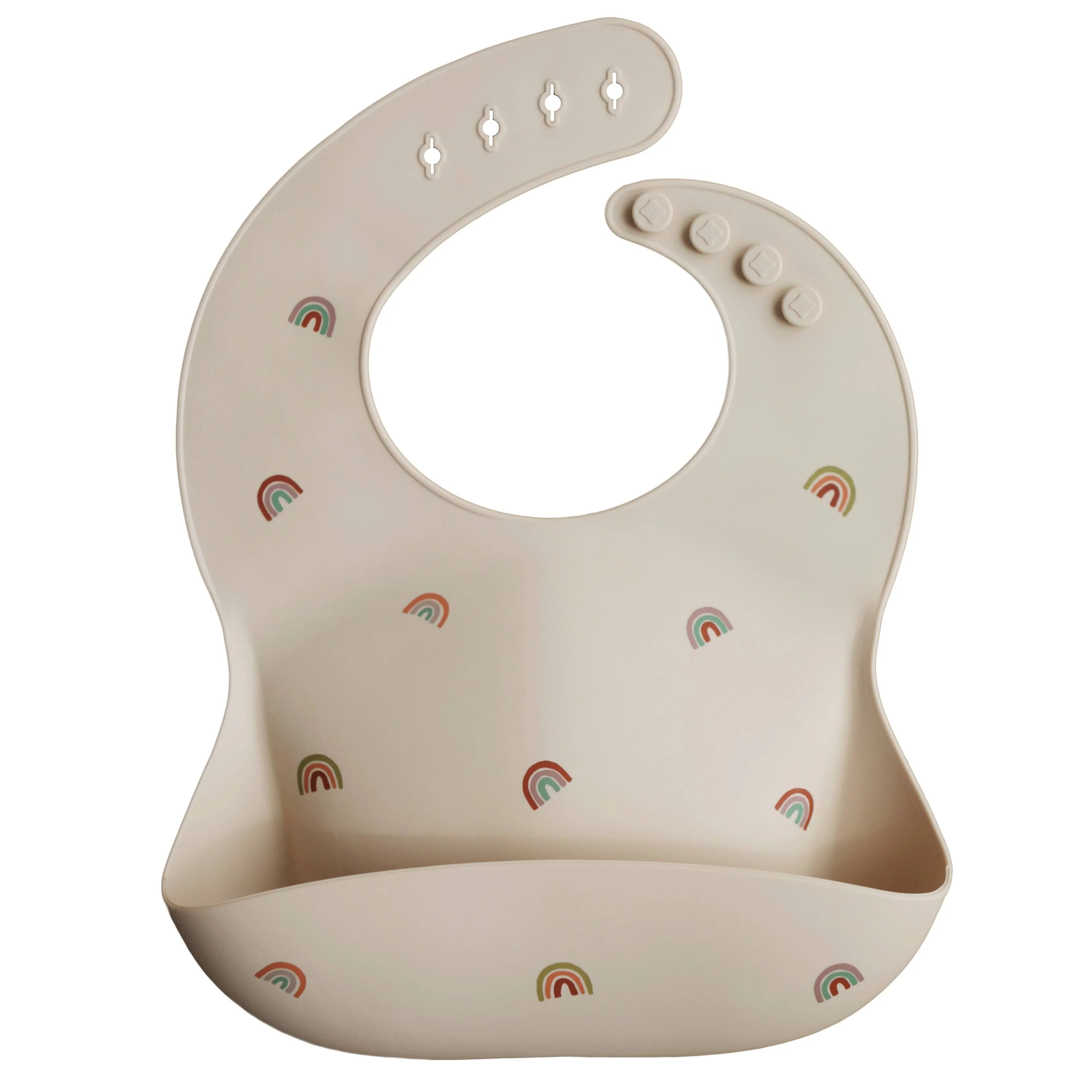 Mushie - Silicone Baby Bib - Rainbows