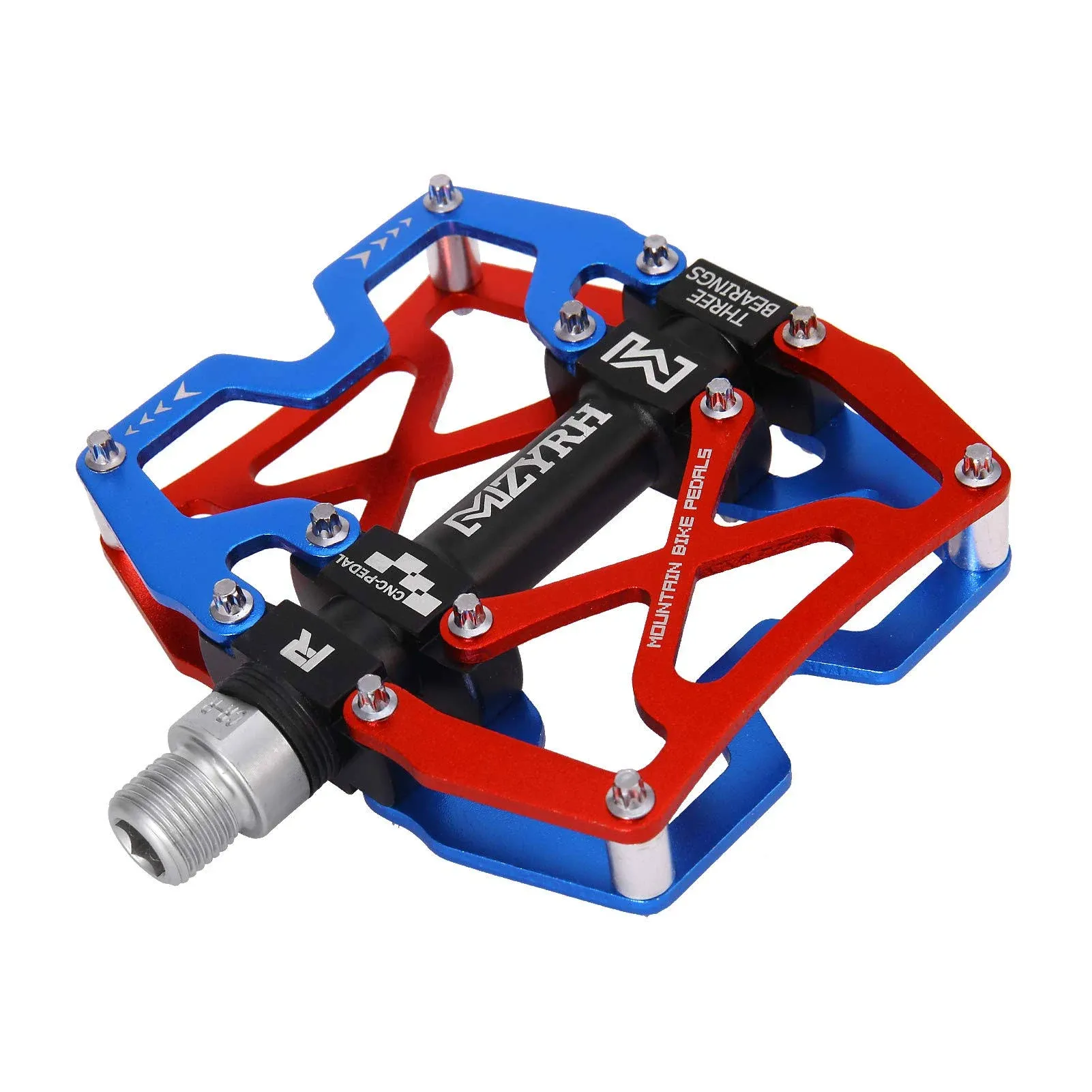 Mountain Bike Pedals, Ultra Strong Colorful CNC Machined 9/16" Cycling Sealed 3 Bearing Pedals