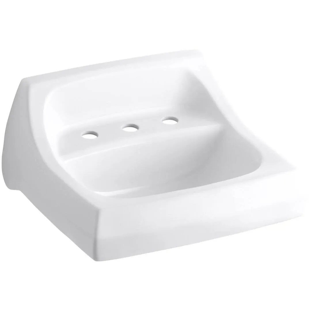 Kohler K-2006-0 Kingston Wall-Mount Bathroom Sink, White