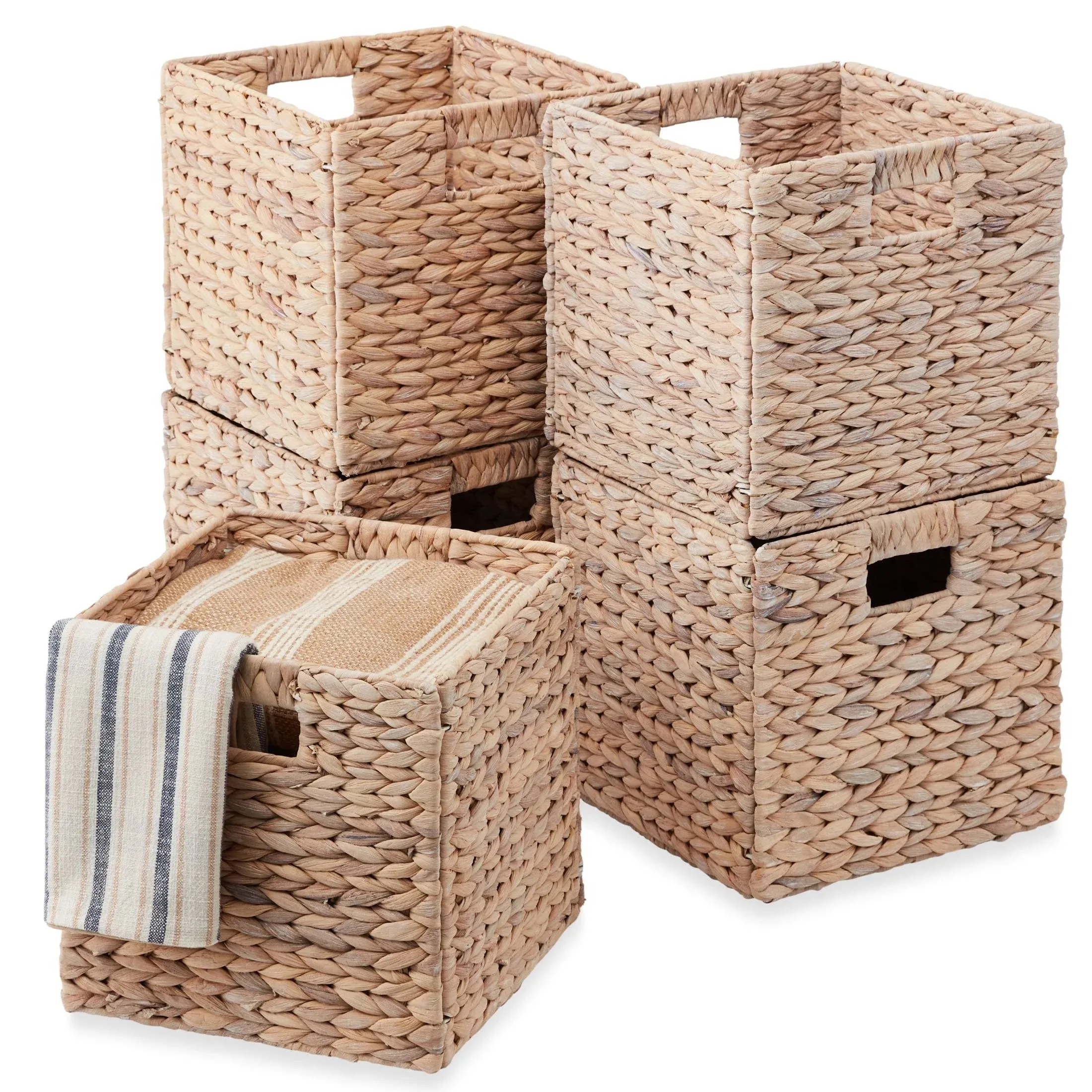 Best Choice Products 13x13in Hyacinth Storage Baskets, Set of 5 Multipurpose ...