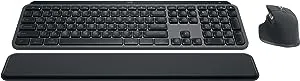 Logitech MX Keys S Combo - Performance Wireless Keyboard and Mouse with Palm Rest, Fast Scrolling, Bluetooth, USB C, for Windows, Linux, Chrome, Mac