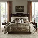 Zara - King 16 Piece Complete Bedding Set With 2 Sheet Sets - Brown