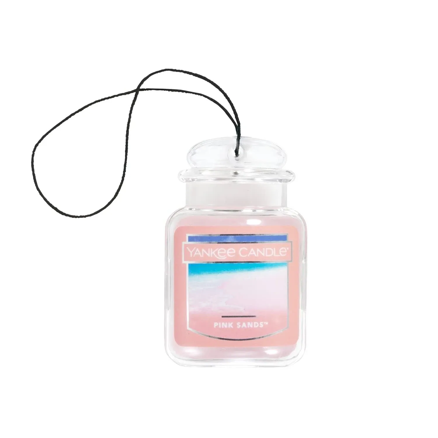 Yankee Candle Pink Sands Car Jar Air Freshener, Fresh Scent