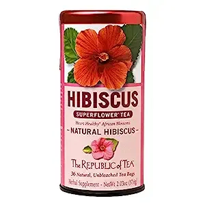 Republic of Tea Superflower Tea, Natural Hibiscus, Caffeine-Free, Bags - 36 bags, 2.03 oz