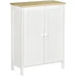 HOMCOM Storage Cabinet, Double Door Cupboard with 2 Adjustable Shelves, for Living Room, Bedroom, or Hallway, White