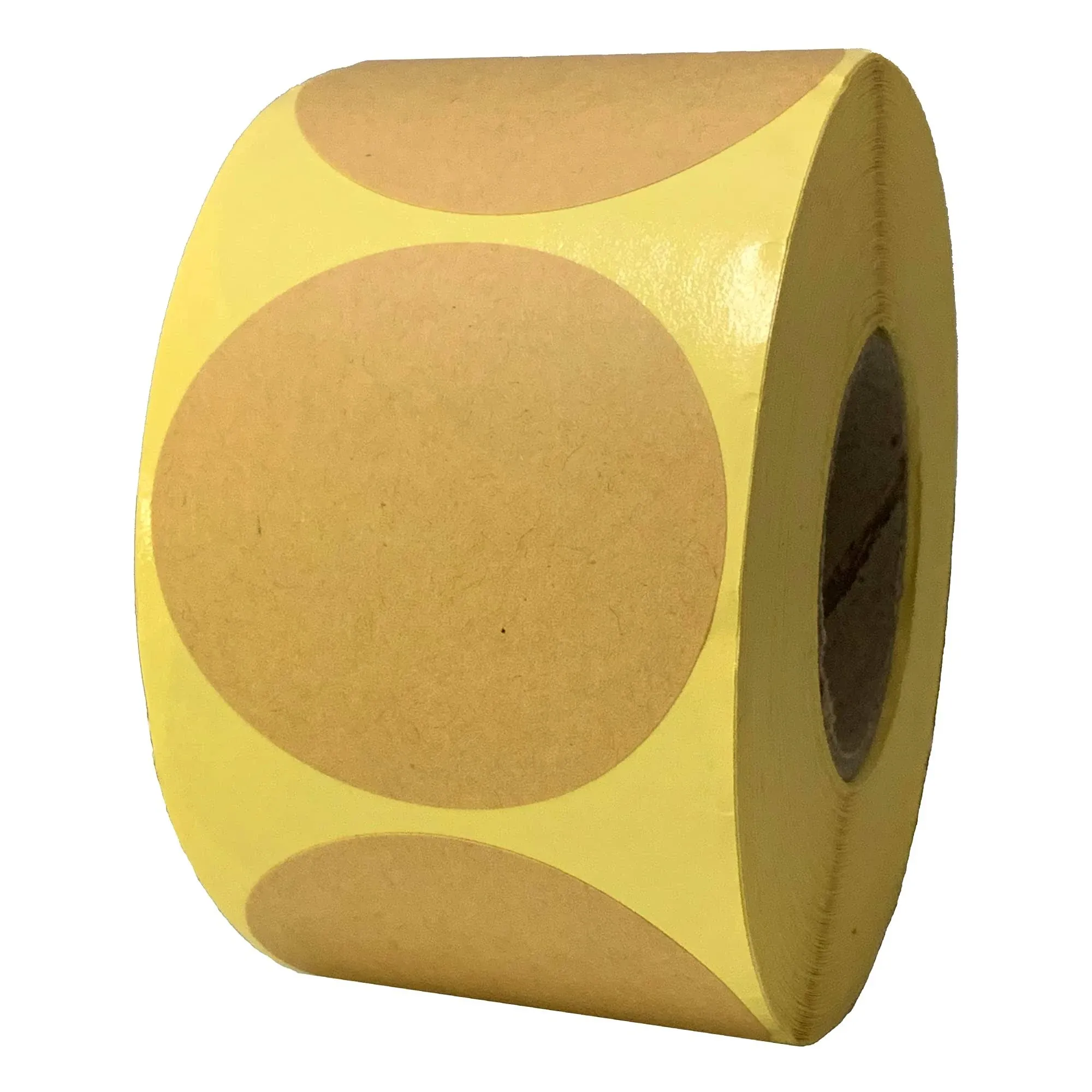 TownStix 2“ Kraft Brown Round Adhesive Stickers Labels, Roll of 500