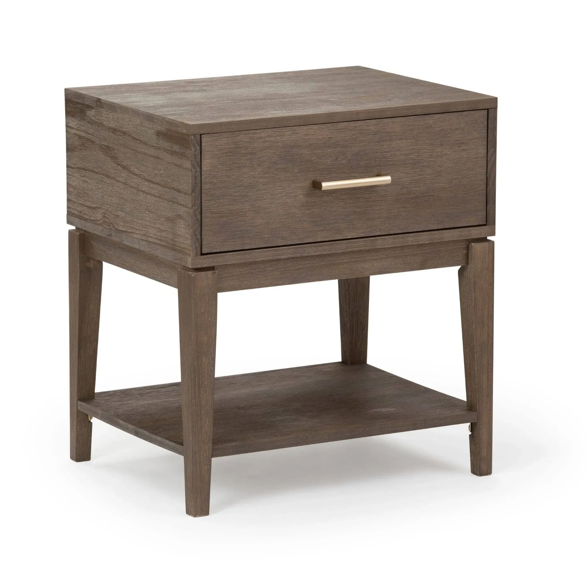 Plank+Beam Contempo Wood Nightstand with 1 Drawer, Wooden Side Table for Bedroom Storage, Bedside End Table, Clay