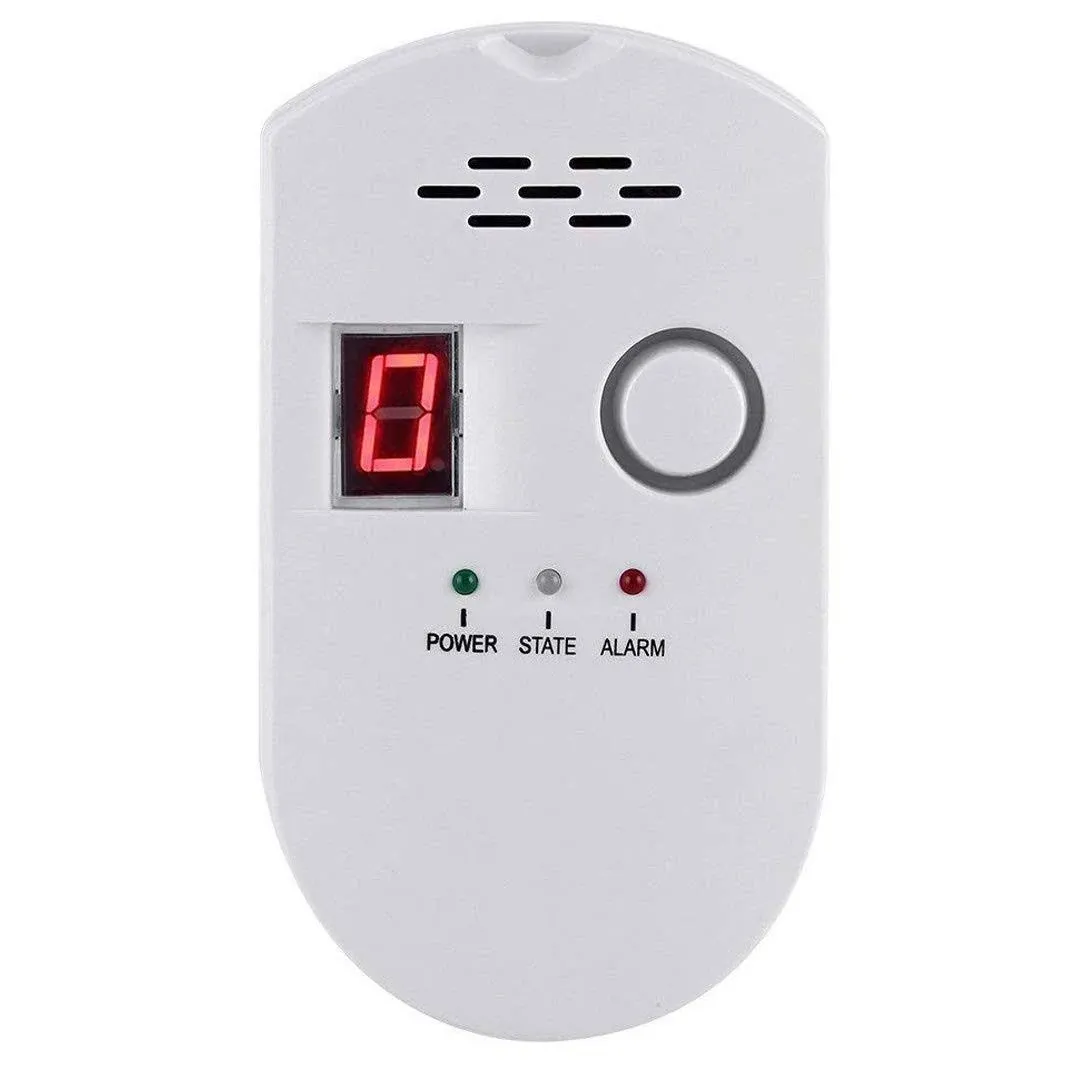 BRJ-502D Plug-in Digital Natural Gas Detector High Sensitive Home Gas Alarm Combustible Gas Leak Monitor for Home Kitchen