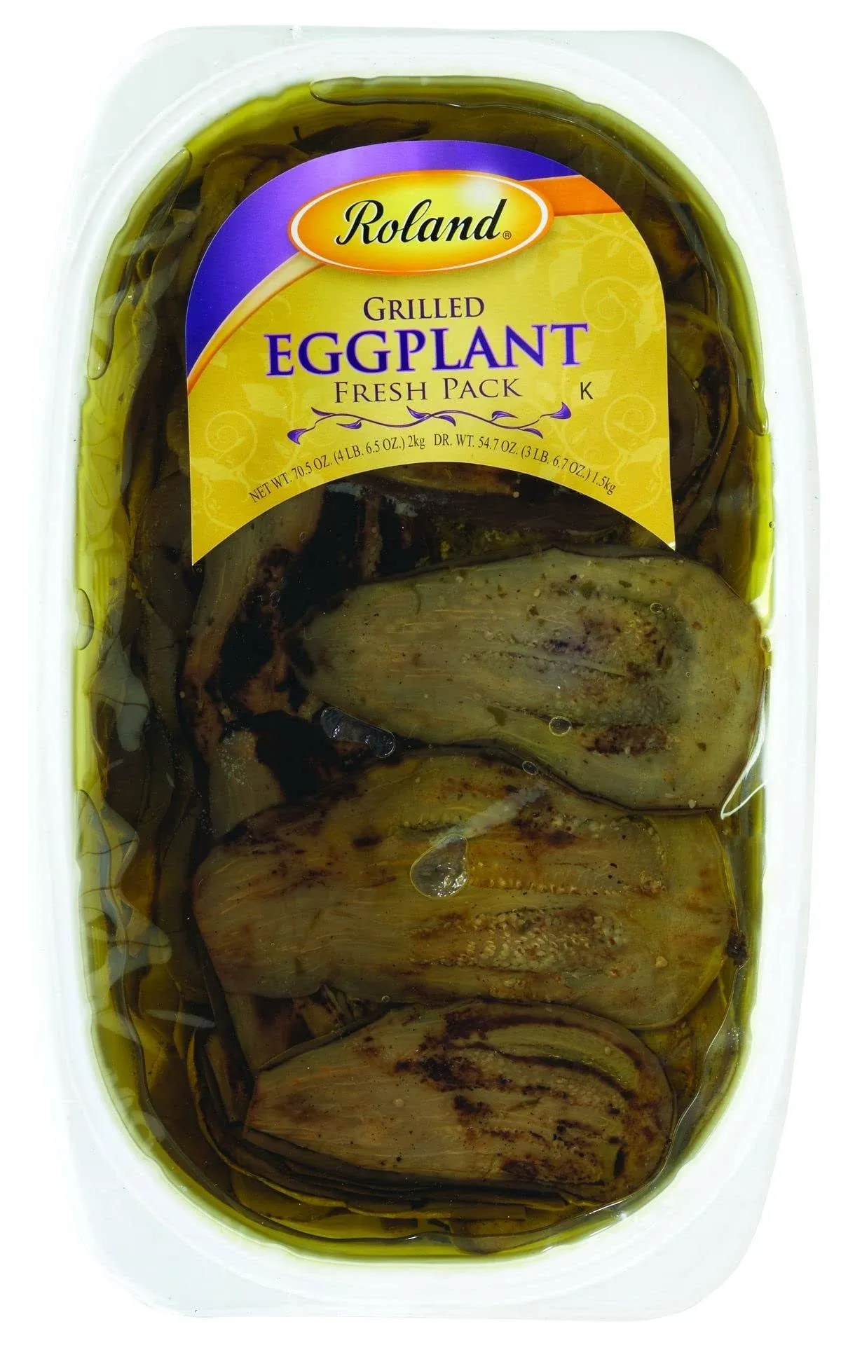 Roland Foods Grilled Eggplant Marinated in Oil, Specialty Imported Food, 63.5 ...