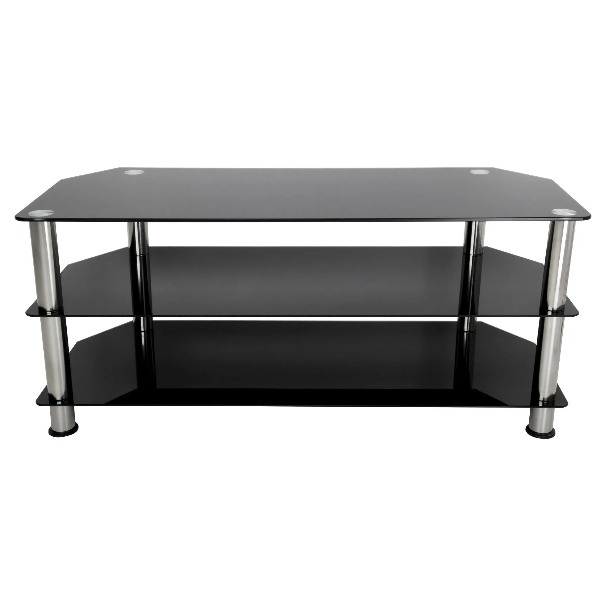 AVF SDC1140-A TV Stand for up to 55-inch TVs Black Glass Chrome Legs