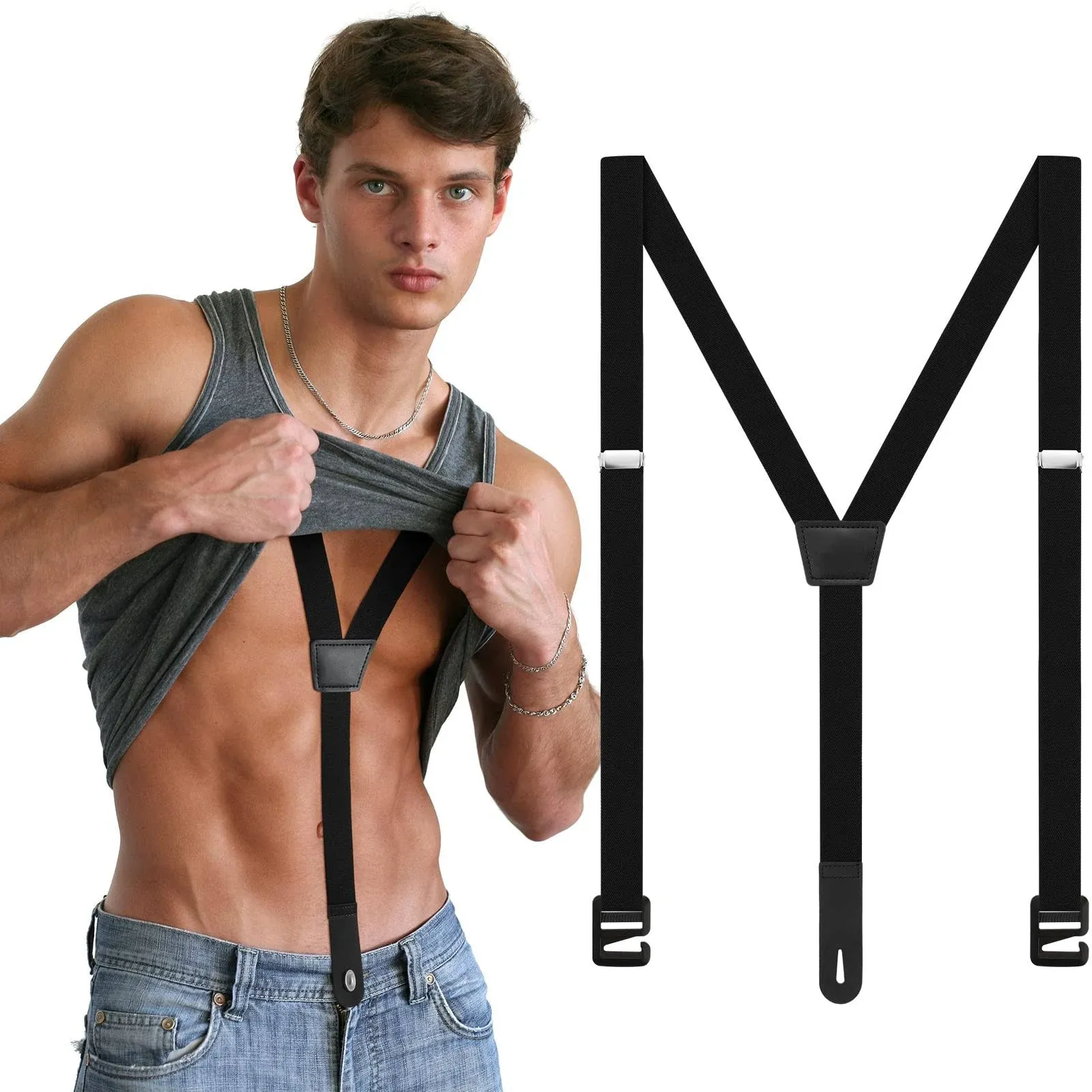 Hidden Suspenders for Untucked Men Under Clothing Y Back Suspenders In