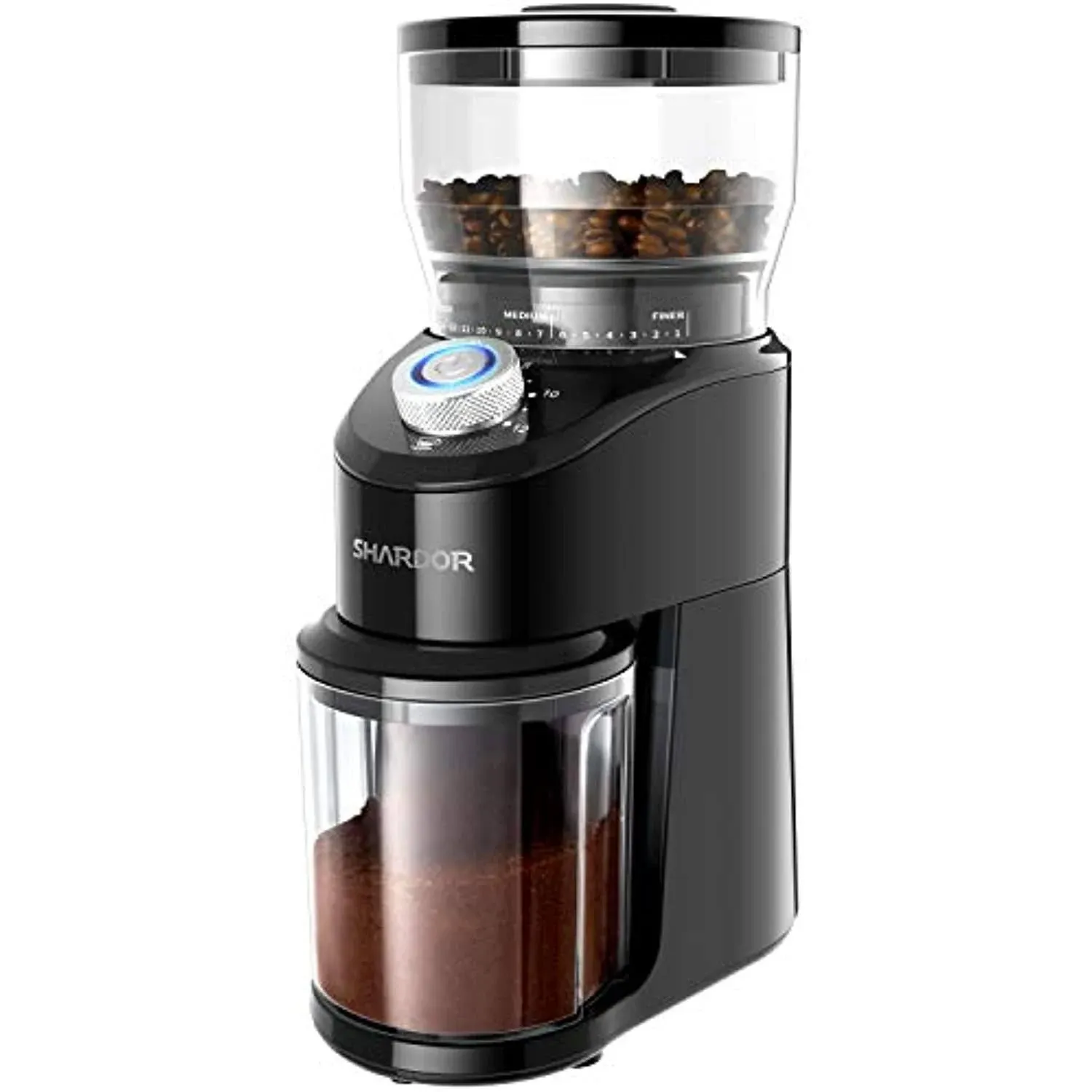 SHARDOR Conical Burr Coffee Grinder, Electric Adjustable Burr Mill with 35 Precise Grind Setting for 2-12 Cup, Black