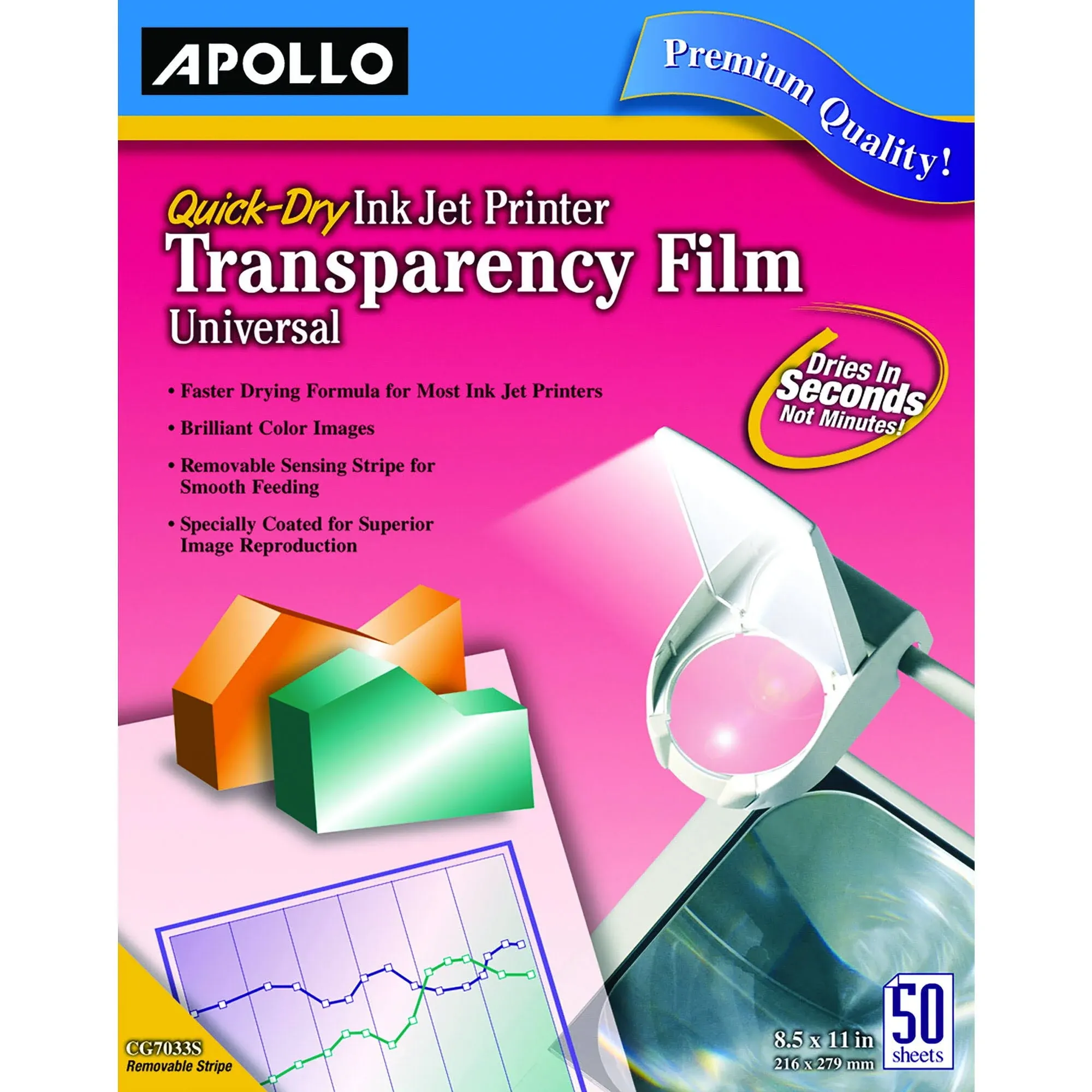 Apollo Quick-Dry Color Inkjet Transparency Film