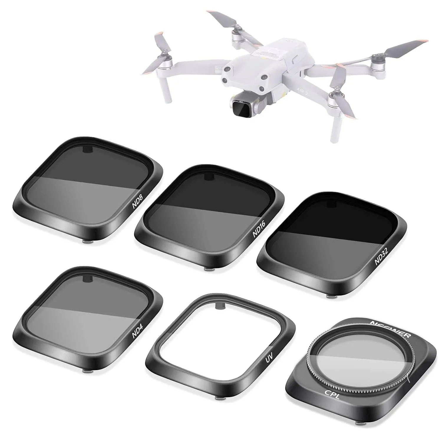 Neewer 6pcs Lens Filter Kit Compatible with DJI Air 2S, UV CPL ND4 ND8 ND16 ND32 ...