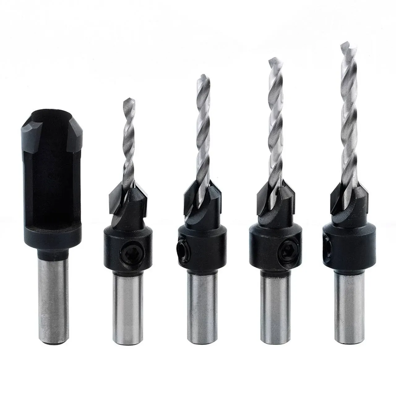 Amana PS-500 5-Piece Carbide Tipped Countersink and Steel Plug Cutter Set