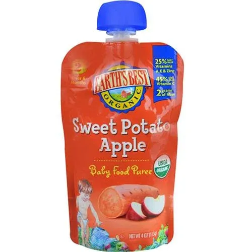 Earth's Best Organic Stage 2 Sweet Potato & Apple Baby Food Puree