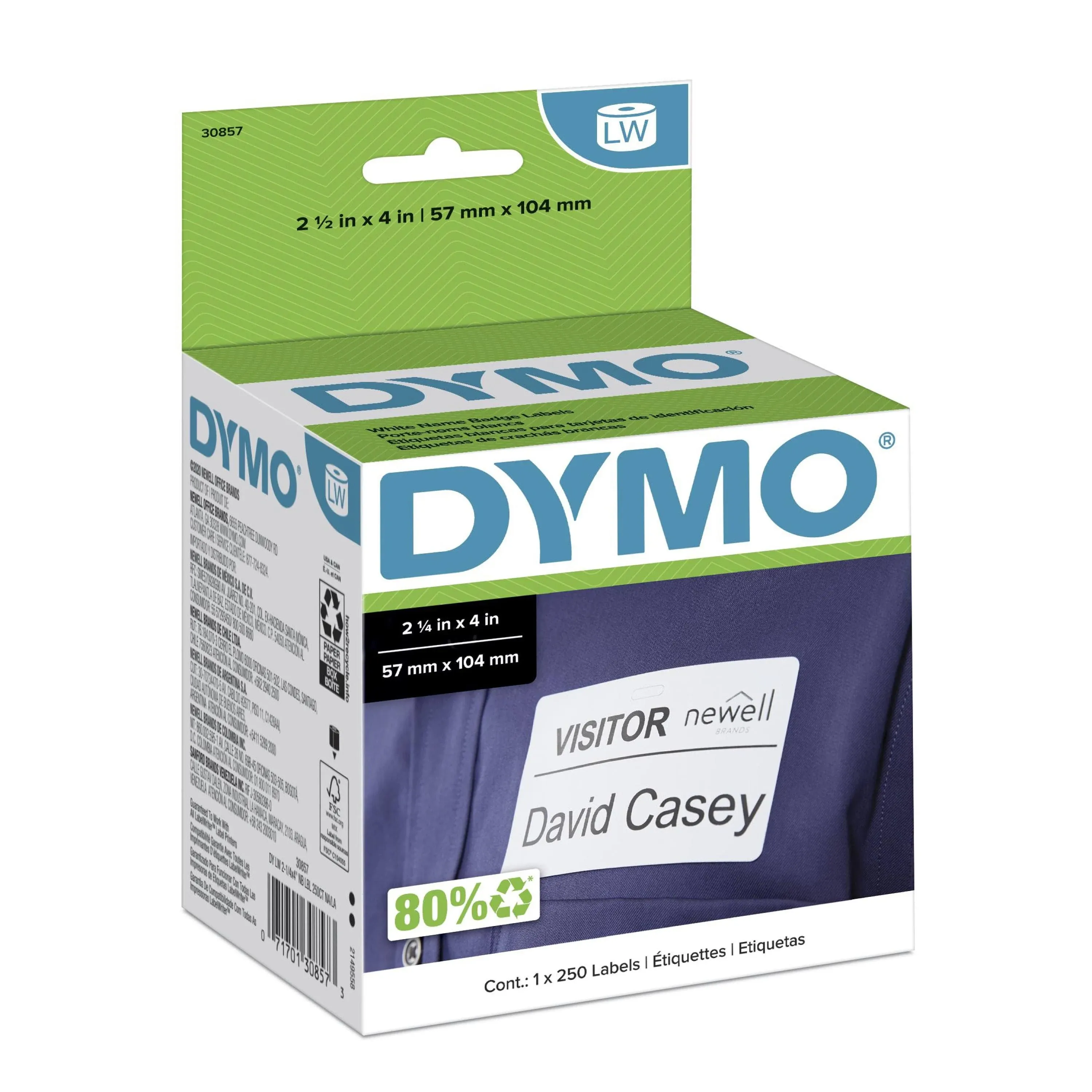 Dymo Self-Adhesive Name Badge Labels 30857