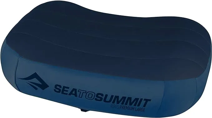 Sea to Summit Aeros Premium Inflatable Travel Pillow, Large (16.5 x 11), Navy Blue