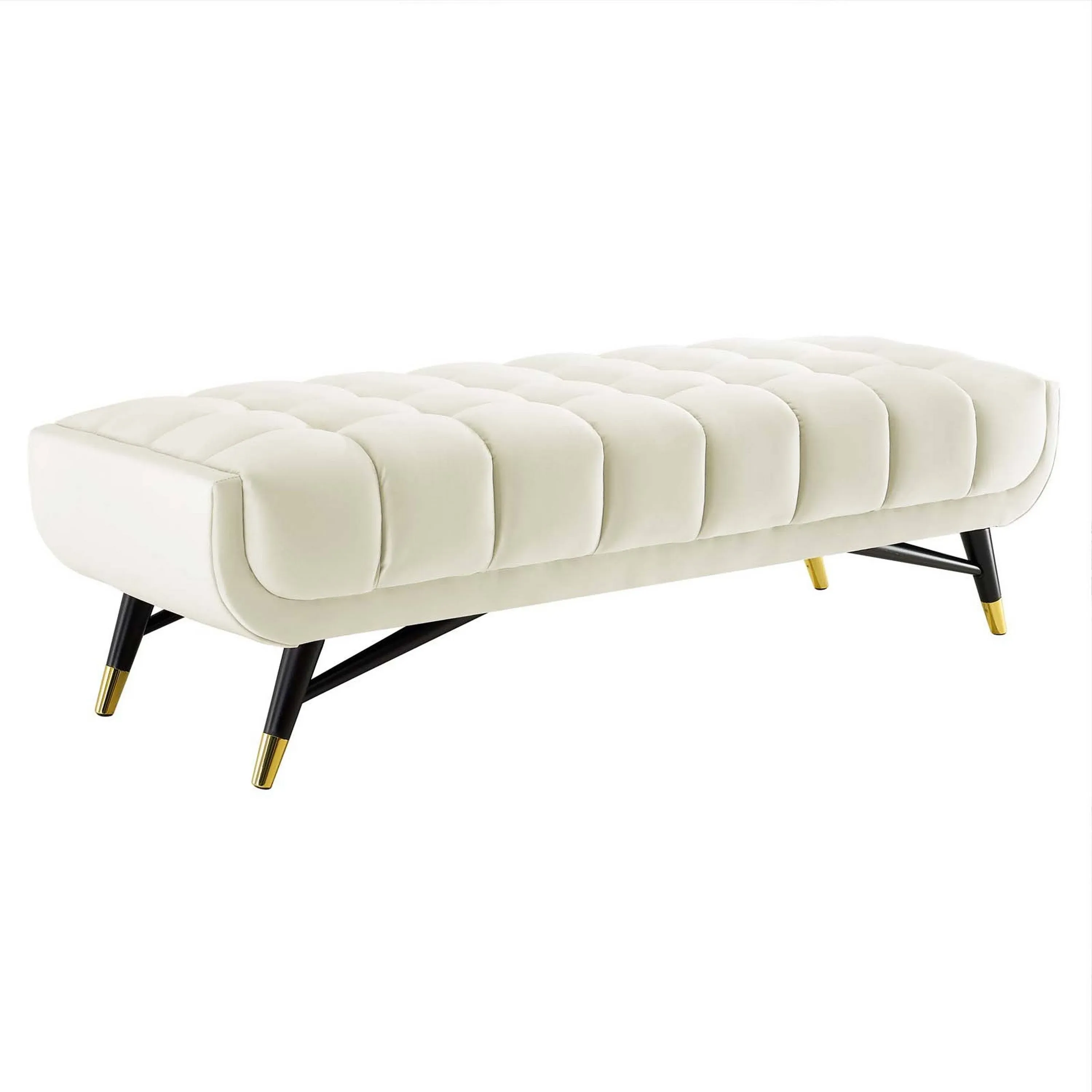 Adept 60" Performance Velvet Bench - Ivory