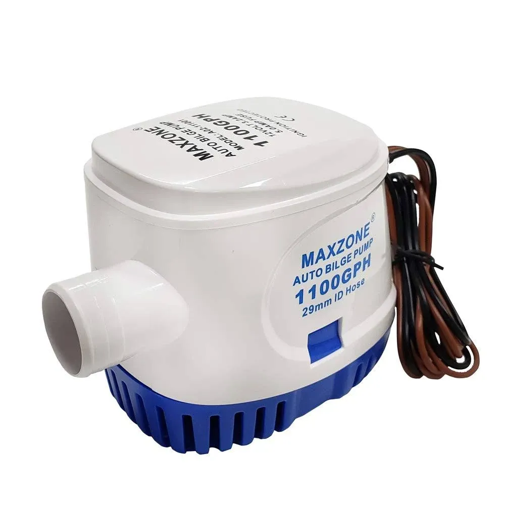 MAXZONE Automatic Submersible Boat Bilge Water Pump 12v 1100gph Auto with Float 