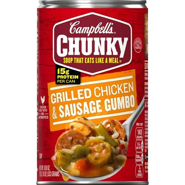 Campbell's Chunky Soup, Chicken & Sausage Gumbo, 18.8 Ounce Can - Pack of 12