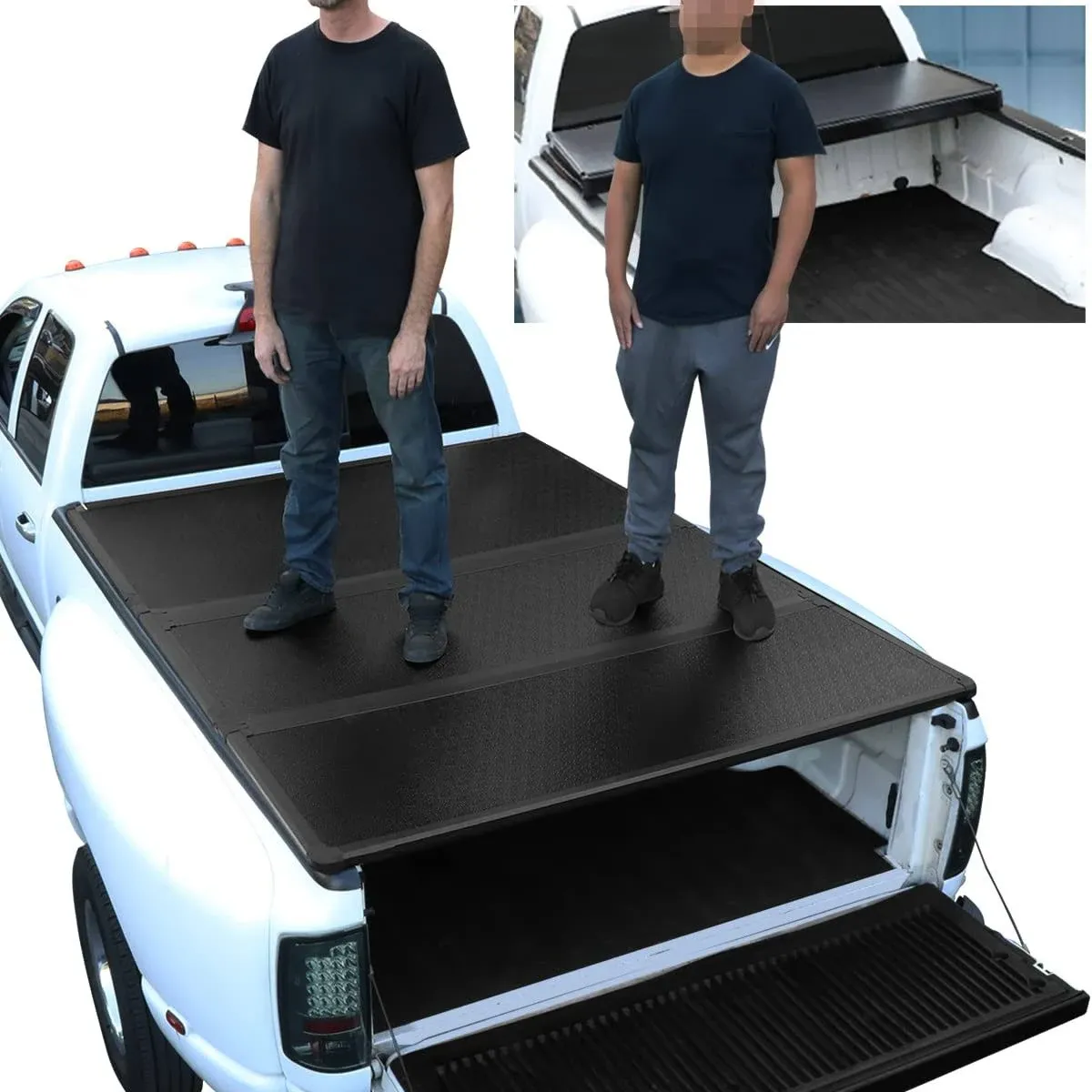 DNA Motoring TTC-HARD-081 Truck Bed Top Hard Solid Tri-Fold Tonneau Cover ...