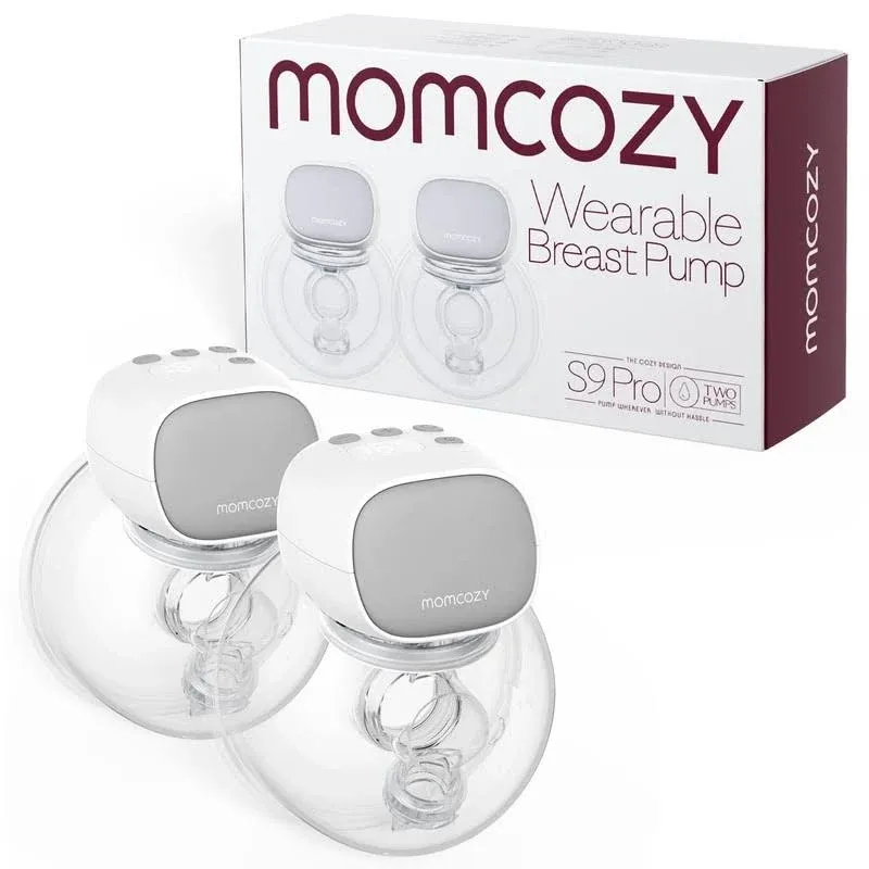 Momcozy S9 Pro Breast Pump, Silent, Hands Free Automatic 2 Pack (Grey)